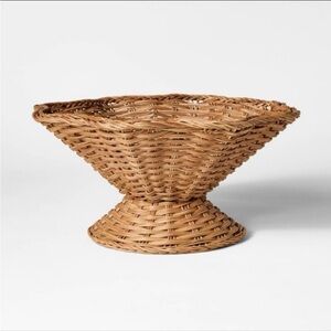 Woven Bowl Wavy Rim w Pedestal Base Basket -Threshold designed w Studio McGee